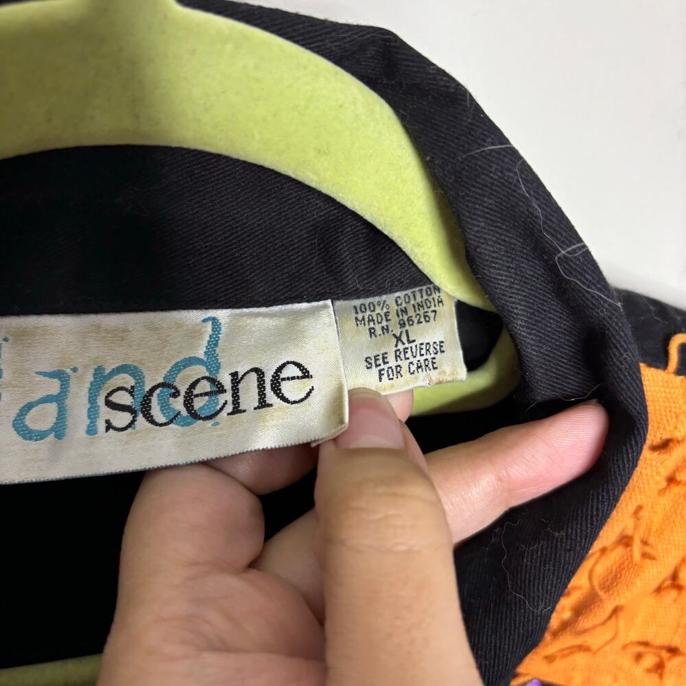 Island Scene Patchwork Textured Vintage Jacket Sz… - image 7